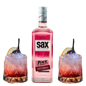 GIN SAX PINK 0.7L+2GLASS LEAFY